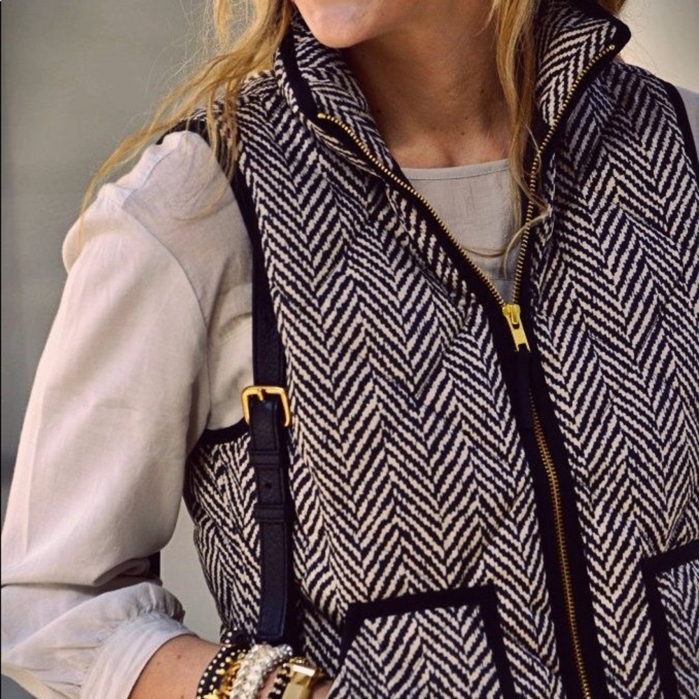 J. Crew Puffer Vest - Herringbone - XS